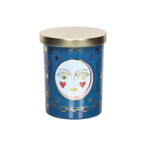 Vela aromática lavanda envase vidrio con diseño