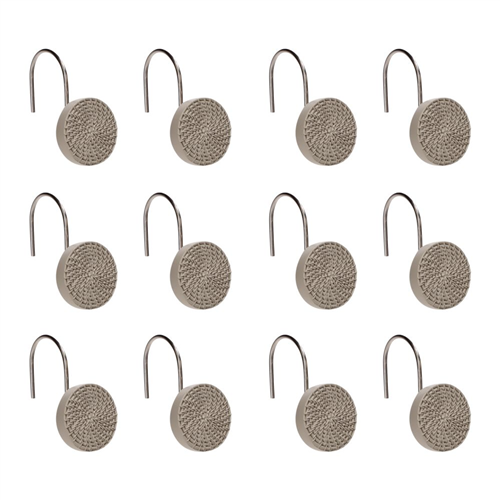Set 12 ganchos de cortina baño con diseño