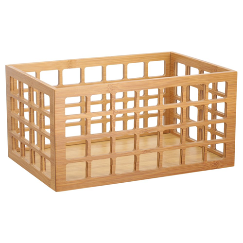 Canasto de madera de bambú 30x20x15 cm