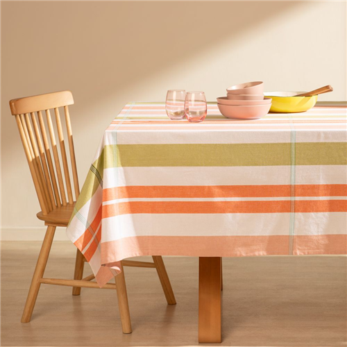 Mantel de algodón tejido con líneas 150x150 cm