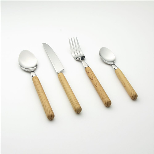 Set de cubiertos con base de color 24 piezas