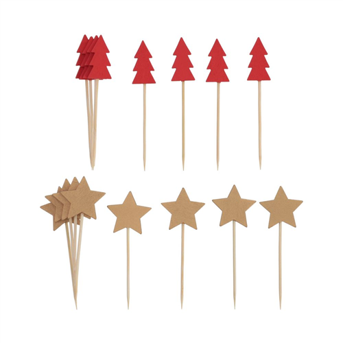 Set de 16 figuras de madera navideñas