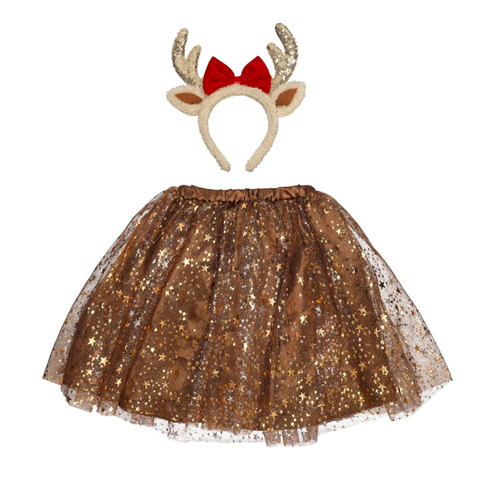 Set Falda Y Diadema Navidad