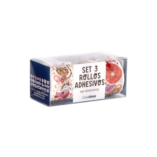 Set de 3 rollos de stickers con diseño