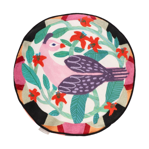 Cojín de algodón con bordado diámetro 35 cm