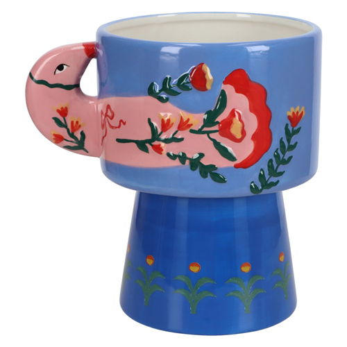 Maceta de cerámica con pájaro 20x15x20 cm