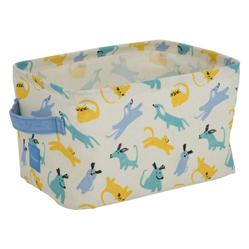 Organizador de algodón Blanco con Diseño de Animales 16x24x14 cm