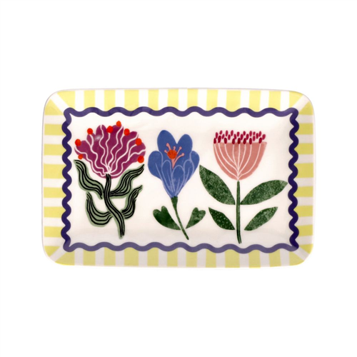 Plato rectangular con diseño 20x13 cm