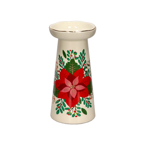 Candelabro de cerámica navideño 9x20 cm