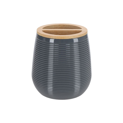 Vaso de plástico y bambú para el baño