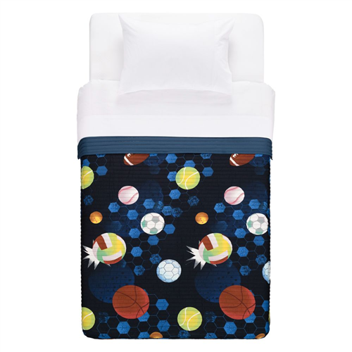 Colcha de microfibra estampada.