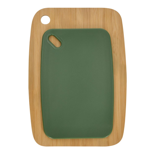 Set 2 tablas para cortar de bambú y plástico