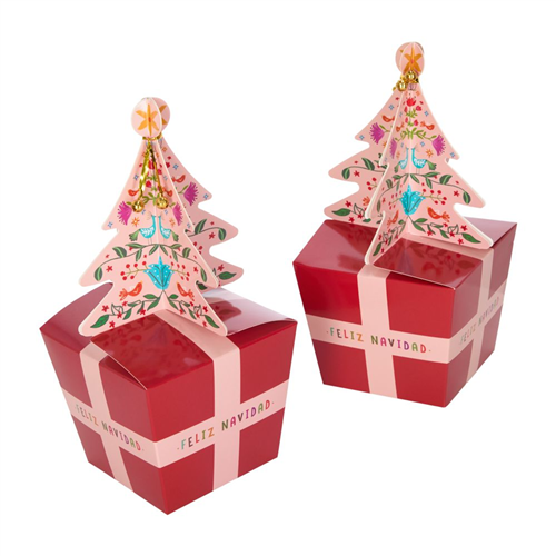 Set de 2 cajas con diseño navideño