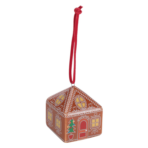 Adorno para árbol de cerámica con forma casita