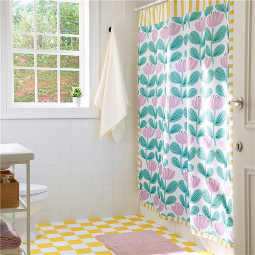 Cortina de baño waffle estampada 180x180 cm