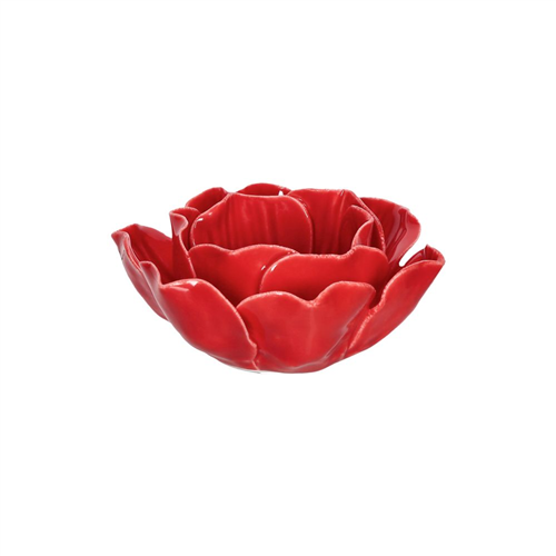 Portavela de cerámica con forma de flor 9.5x4 cm