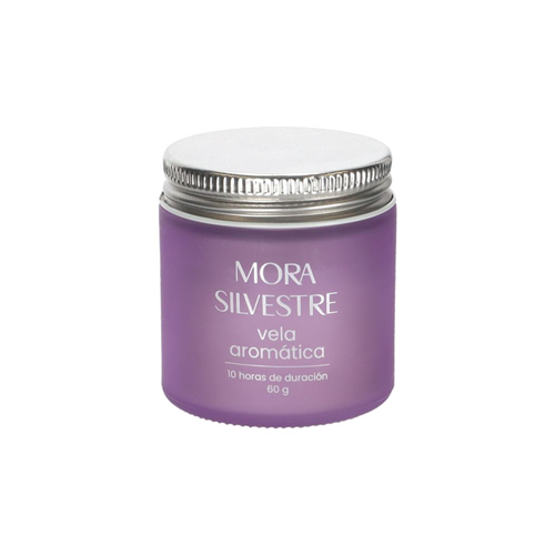 Vela de vidrio con tapa mora silvestre