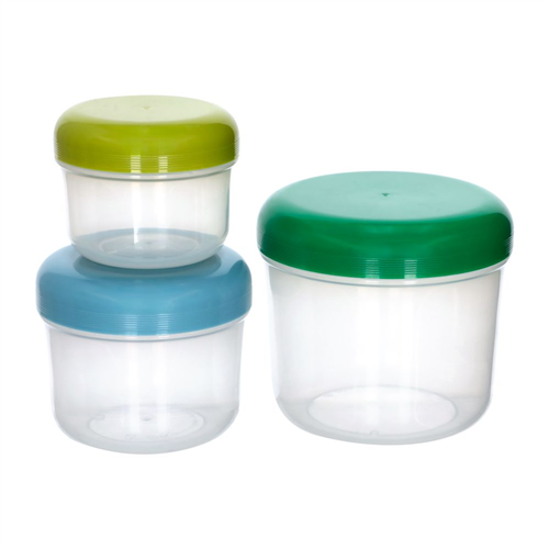 Set 3 contenedores plástico escolar