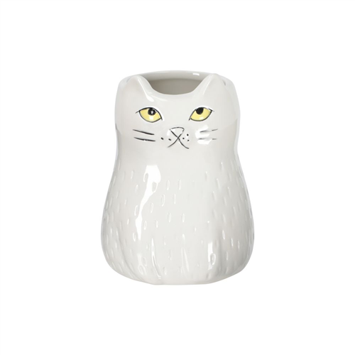 Maceta de cerámica gato alto 10.5x15 cm