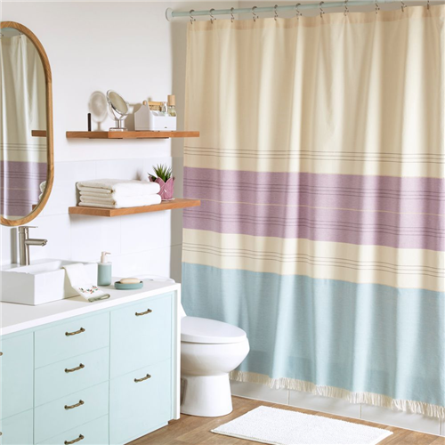 Cortina de baño con diseño escoces 180x190 cm