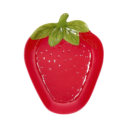 Plato de melamina con forma de fresa