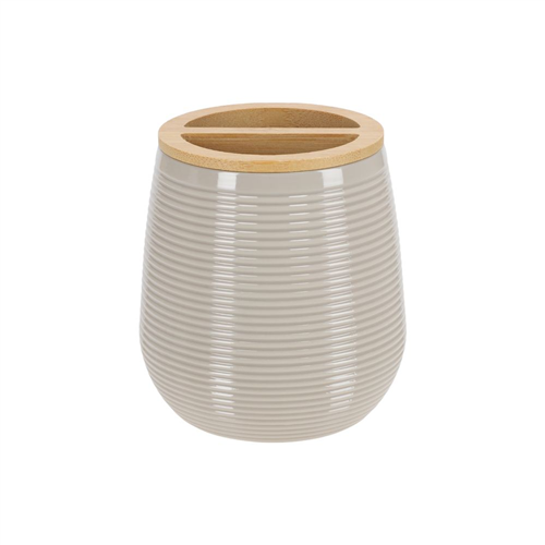 Vaso de plástico y bambú para el baño