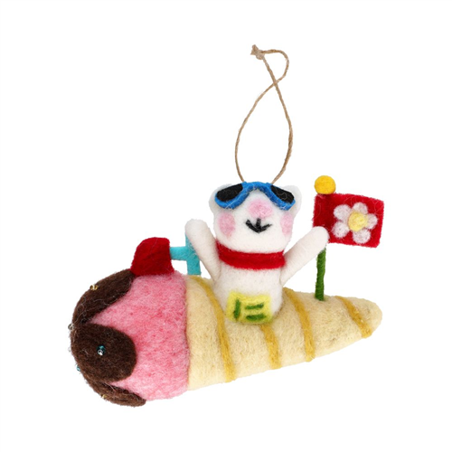 Adoro navideño de fieltro 5x15x8 cm