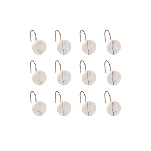 Set 12 Ganchos Cortina Baño Resina
