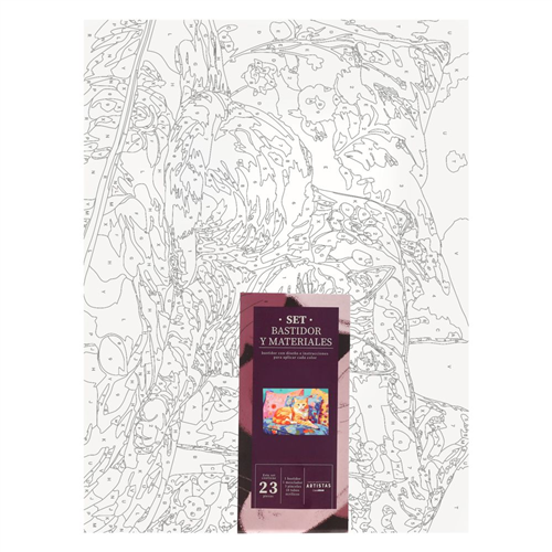 Set de bastidor con diseño y pinturas acrílicas 30x40 cm