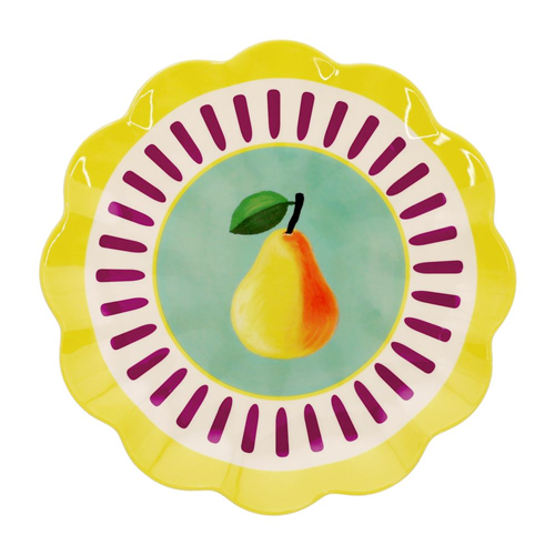 Plato de melamina con diseño y borde 22 cm