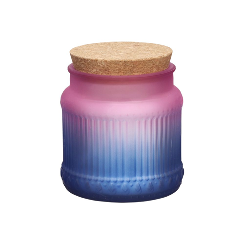 Vela de vidrio con degradado berries