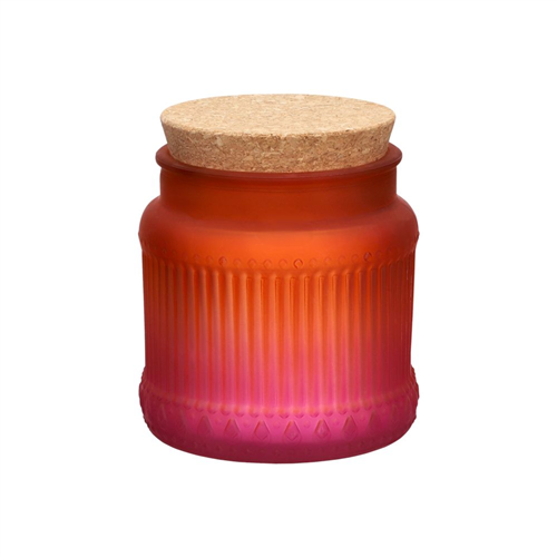 Vela de vidrio con degradado toronja