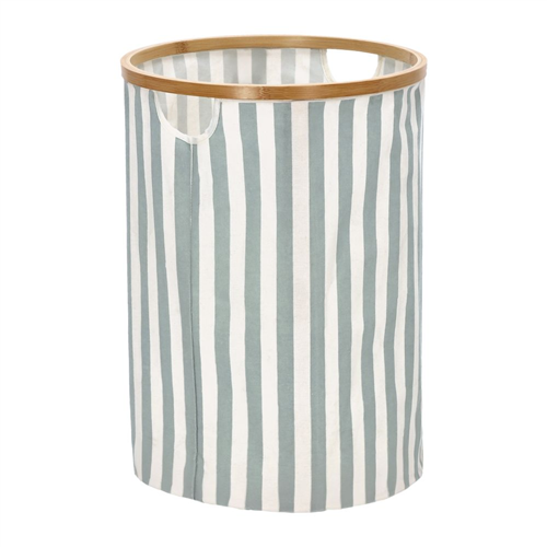 Canasto para ropa de bambú y tela 38x52 cm