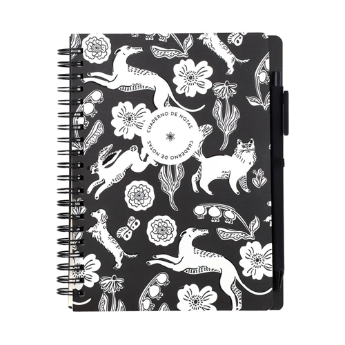 Libreta con bolígrafo 100 hojas con líneas 13x18 cm