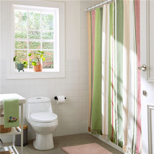 Cortina de baño con diseño escoces 180x190 cm