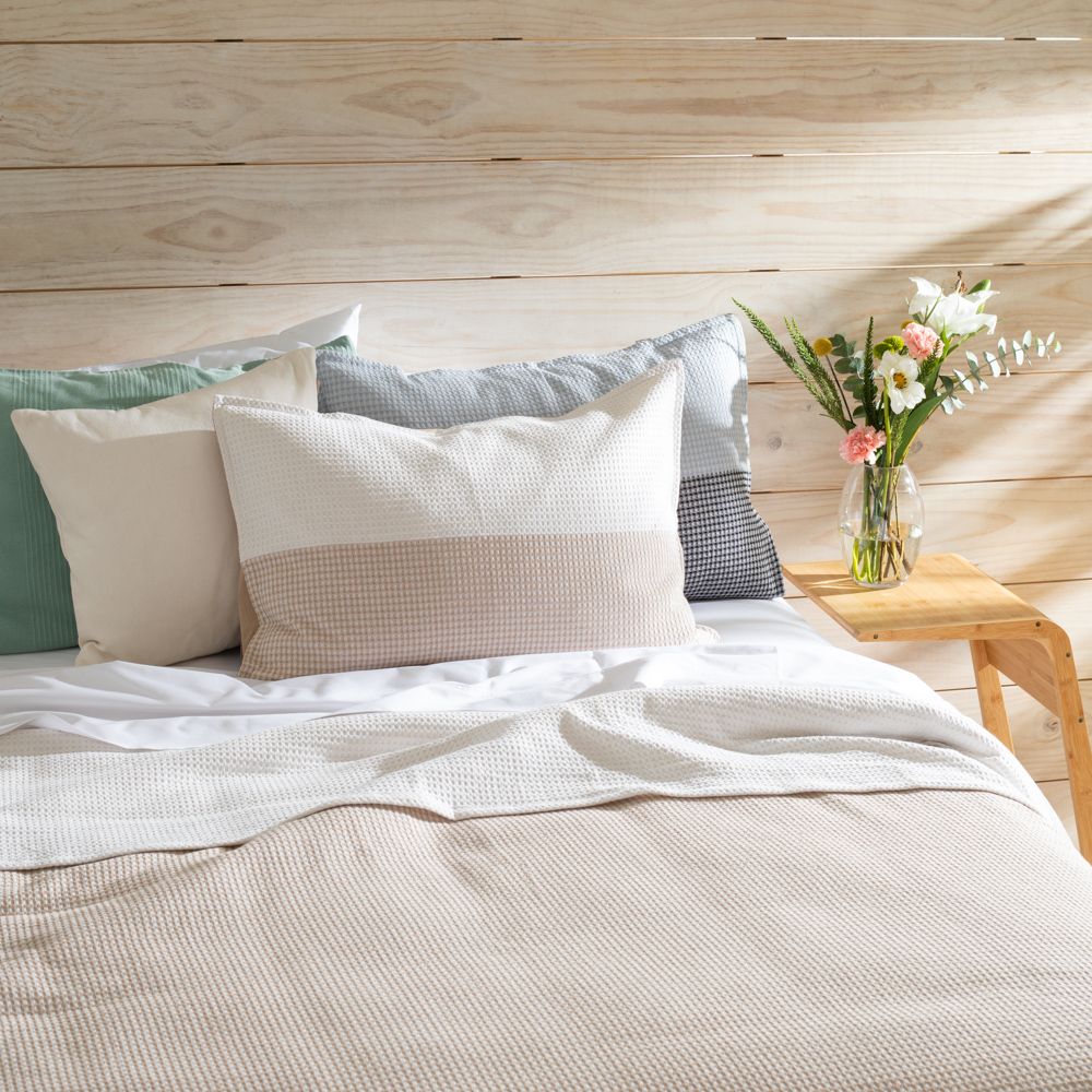 Colcha algodón con tejeduría handloom Individual