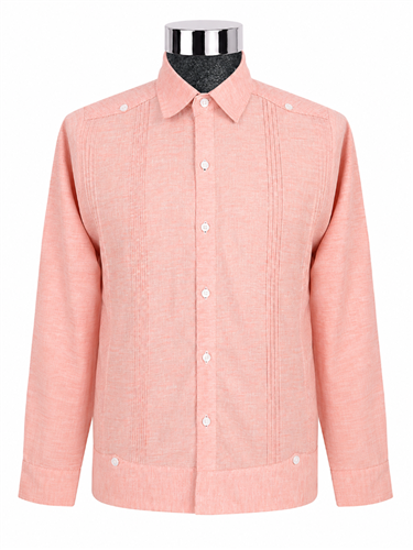 GUAYABERA ELEGANCE LARGA CORAL<input type='hidden' value='0' name='currpag_0'>