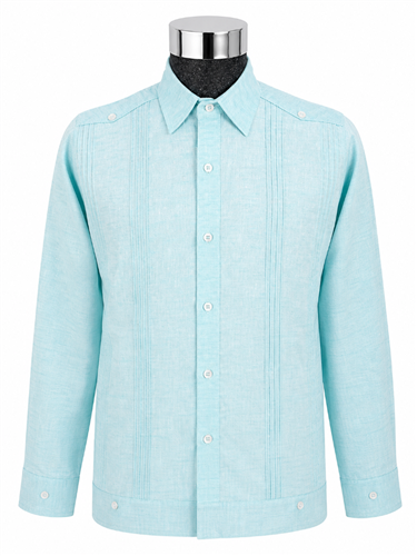 GUAYABERA ELEGANCE LARGA AQUA<input type='hidden' value='0' name='currpag_0'>