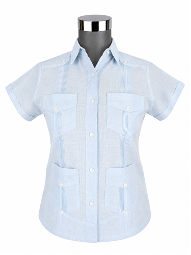 GUAYABERA CUBANA CIELO DAMA<input type='hidden' value='0' name='currpag_0'>