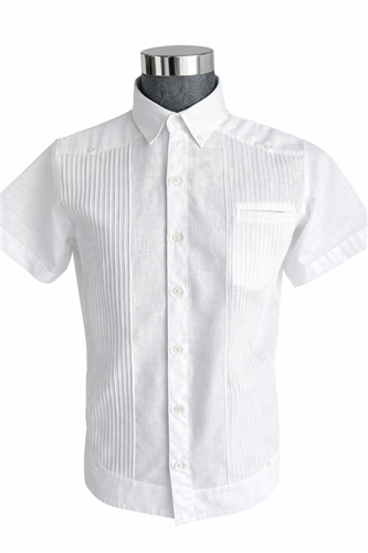 GUAYABERA PRESIDENCIAL BLANCO CABALLERO CORTA