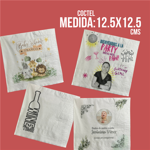 SERVILLETA DE PAPEL PERSONALIZADA COCTEL