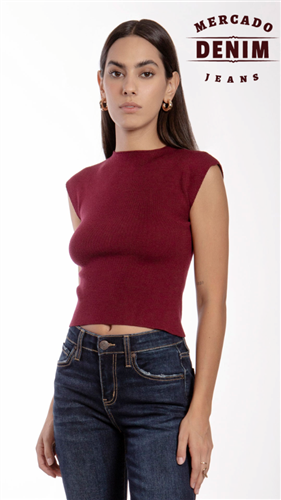 Executive Knit Top - Merlot / BB0261