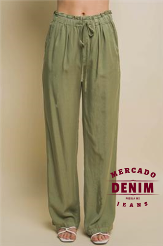 Green Flowy Tencel Pants / 6915PH