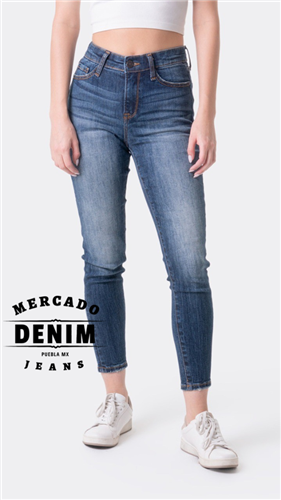 High Rise Skinny Stone Dark Blue / BL6342