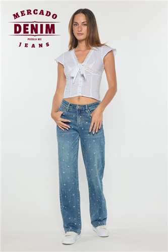 Blue Crush - Mid Waist Loose Straight / XP7032