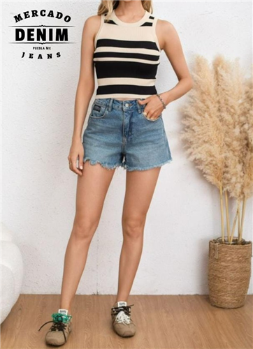 Coastal Lines Blouse Beige & Black / T167