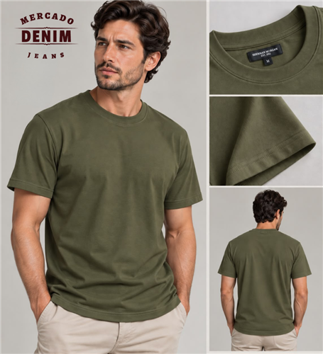 The Denim Match Tee - Olive