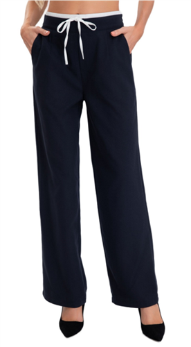 Straight Leg Trousers - Navy / 1263J