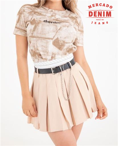 BY003 / Beige Denim Blouse