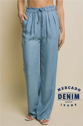 Light Blue Flowy Tencel Pants / 6915PH
